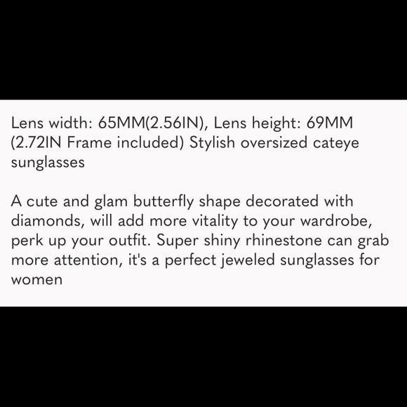 Oversized Jeweled Butterfly Shaped Sunglasses - Picture 4 of 4